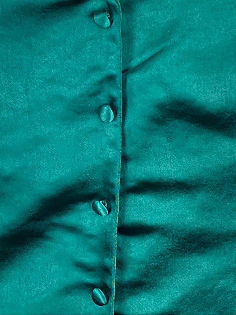 ENDLESS ROSE GREEN SATIN BUTTON FRONT ROMPER - Picture 3 of 8